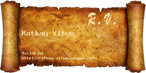Ratkay Vitus névjegykártya